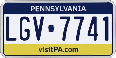 PA license plate LGV7741