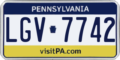 PA license plate LGV7742