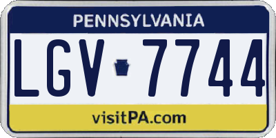 PA license plate LGV7744