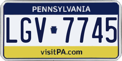 PA license plate LGV7745
