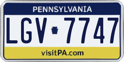 PA license plate LGV7747