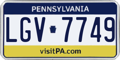 PA license plate LGV7749