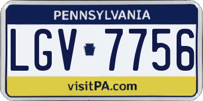 PA license plate LGV7756