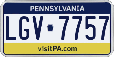 PA license plate LGV7757