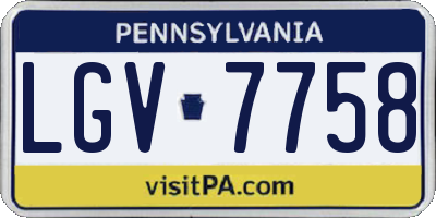 PA license plate LGV7758