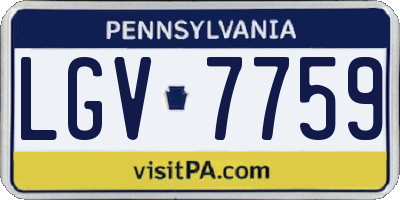 PA license plate LGV7759