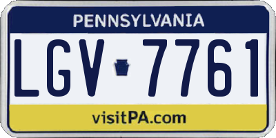 PA license plate LGV7761