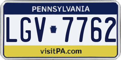 PA license plate LGV7762