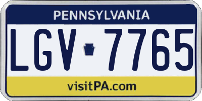 PA license plate LGV7765
