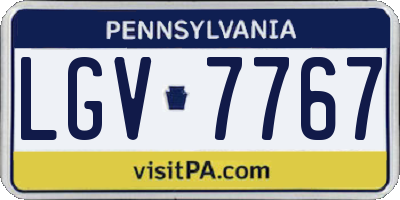 PA license plate LGV7767