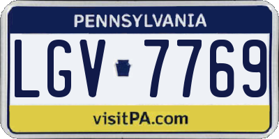 PA license plate LGV7769