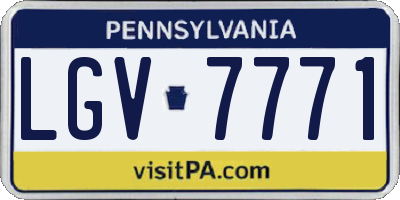 PA license plate LGV7771
