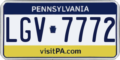 PA license plate LGV7772