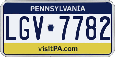 PA license plate LGV7782