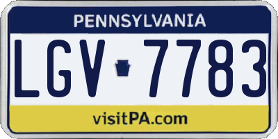PA license plate LGV7783