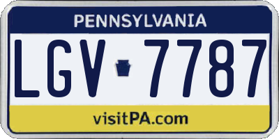 PA license plate LGV7787