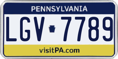 PA license plate LGV7789