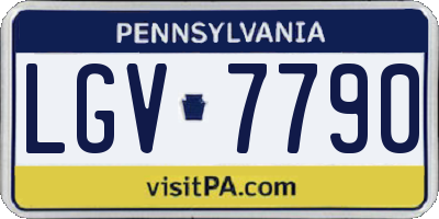 PA license plate LGV7790