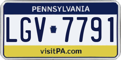 PA license plate LGV7791