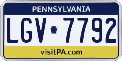 PA license plate LGV7792