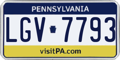 PA license plate LGV7793