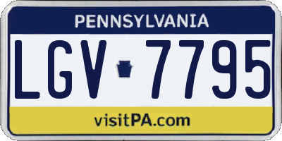 PA license plate LGV7795