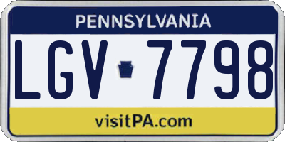 PA license plate LGV7798