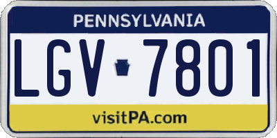PA license plate LGV7801