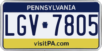 PA license plate LGV7805