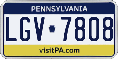 PA license plate LGV7808