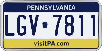 PA license plate LGV7811