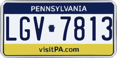 PA license plate LGV7813
