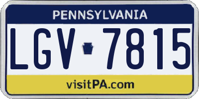 PA license plate LGV7815