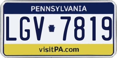 PA license plate LGV7819