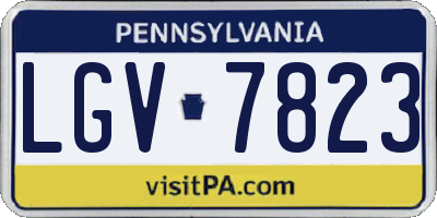 PA license plate LGV7823