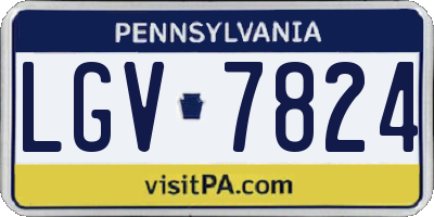 PA license plate LGV7824