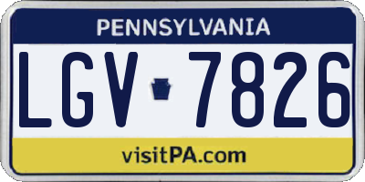 PA license plate LGV7826