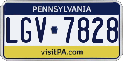 PA license plate LGV7828