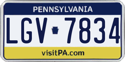 PA license plate LGV7834