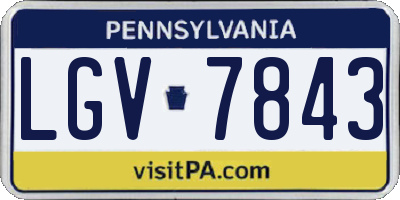 PA license plate LGV7843