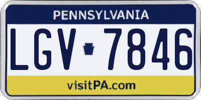 PA license plate LGV7846