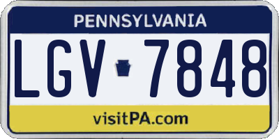 PA license plate LGV7848