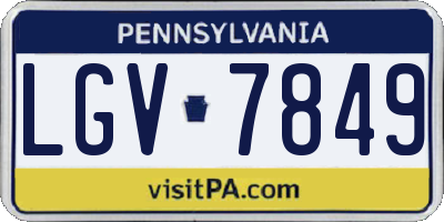 PA license plate LGV7849