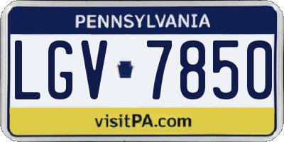 PA license plate LGV7850