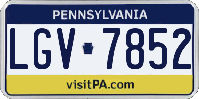 PA license plate LGV7852