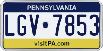 PA license plate LGV7853