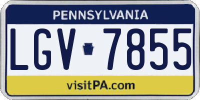 PA license plate LGV7855