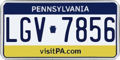 PA license plate LGV7856