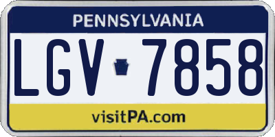 PA license plate LGV7858