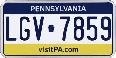 PA license plate LGV7859